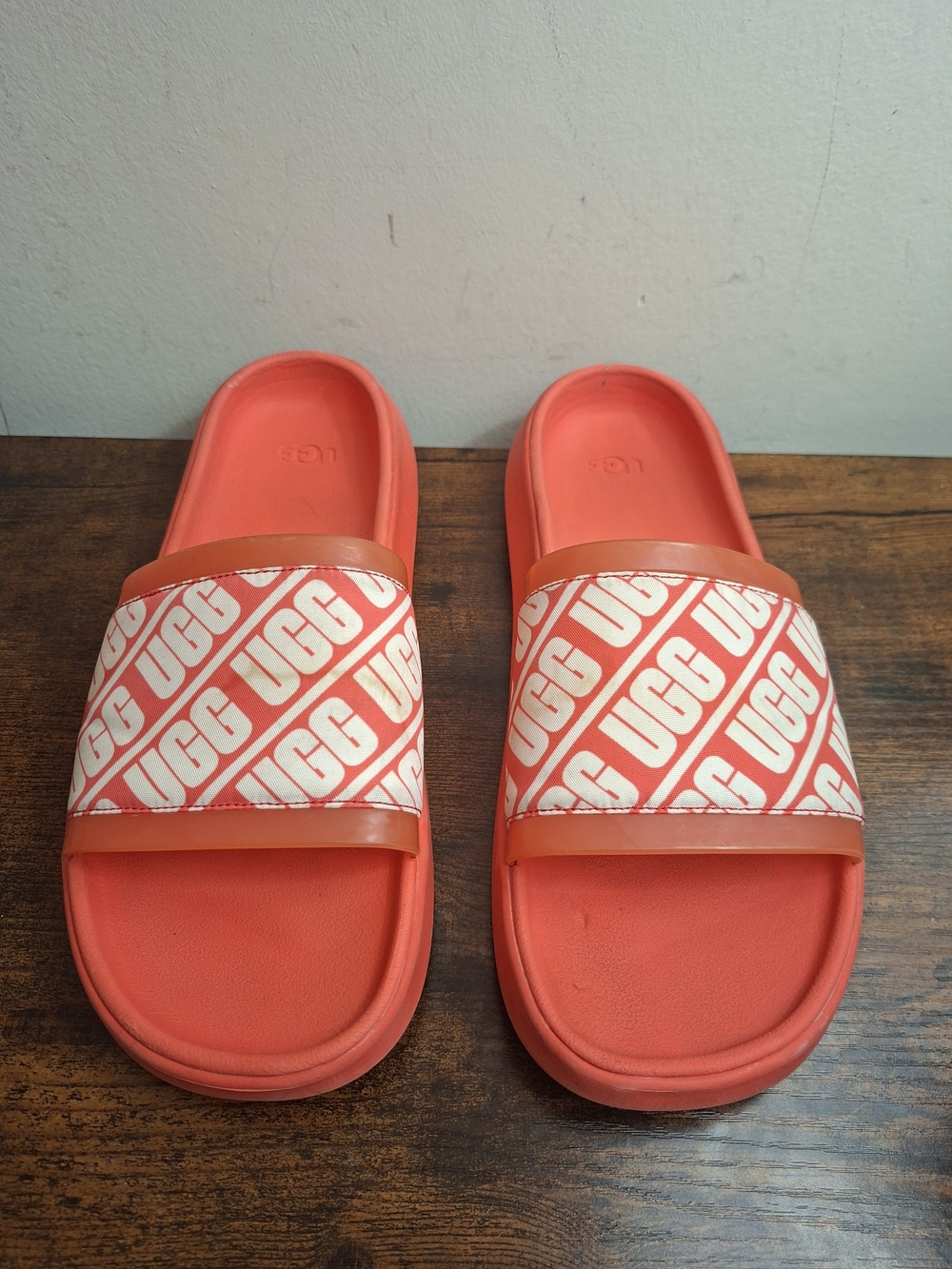 UGG Women’s Ruette Slide Sandals Pop Coral Size 9 Slip-On Comfort Casual Beach